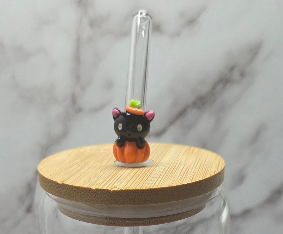 Spooky Fall Glass Straws 7.8 inch