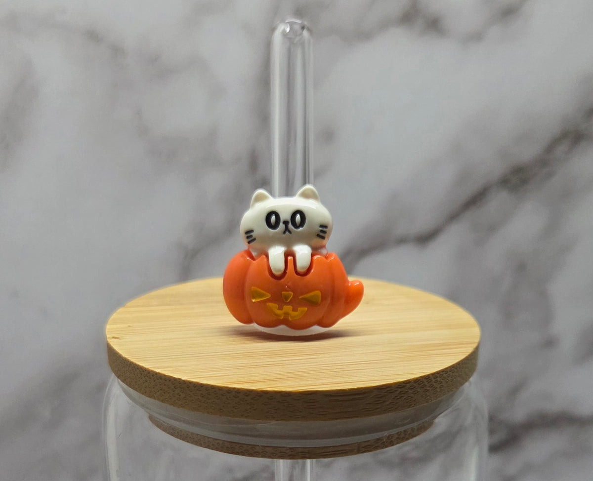 Spooky Fall Glass Straws 7.8 inch