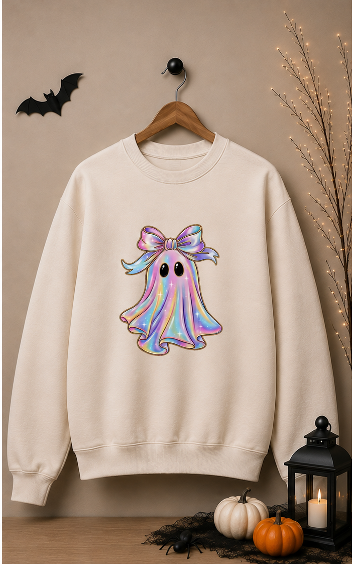 Rainbow Ghost with Bow